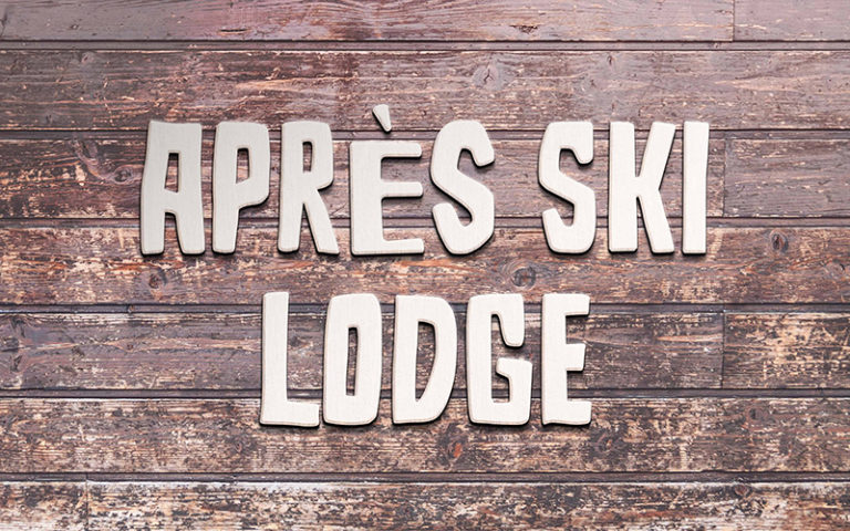 apres ski lodge sign brighton christmas festival