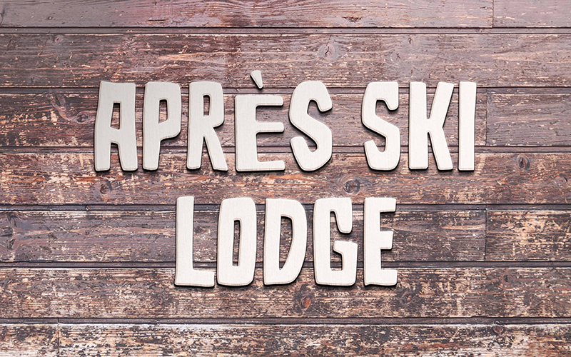 apres ski lodge sign brighton christmas festival