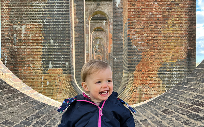 baby at ouse valley viaduct