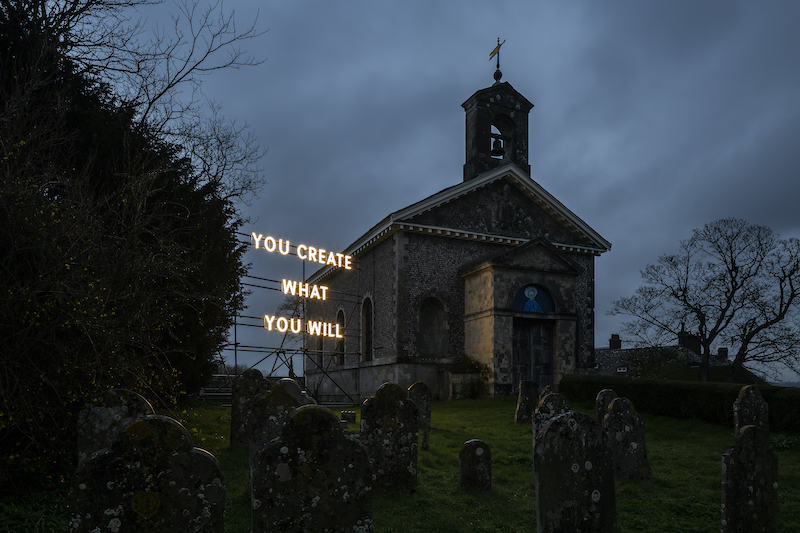 st mary's church glynde light sculpture nathan coley