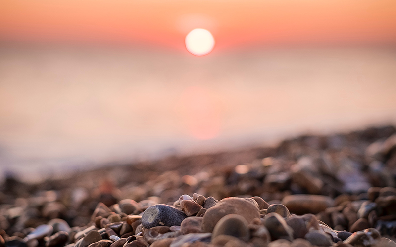 sunset pebble beach brighton