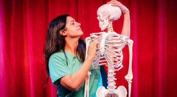 Medico Stefania Licari with skeleton