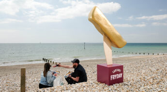 sarson vinegar and giant chip on brighton beach